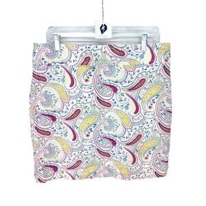 Talbots Women's  Paisley Print Colorful Lined Pencil  Straight Skirt Size 12